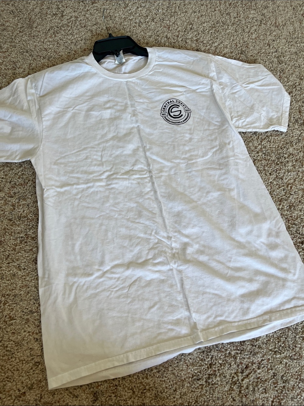Central Coast White T-Shirt with Black Chest Logo